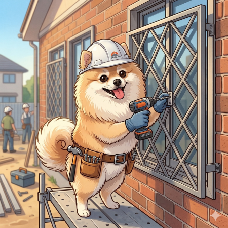 面格子を取り付けている画像