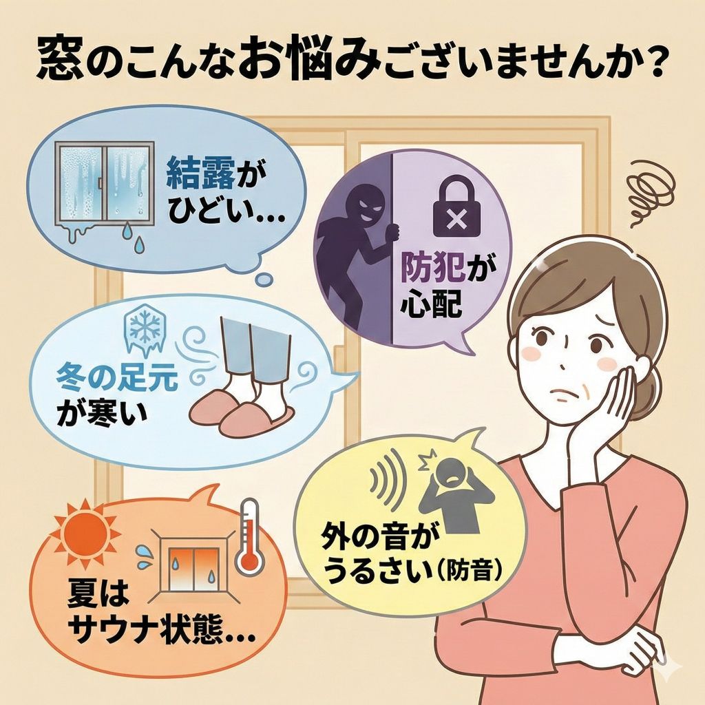 結露対策・防犯対策・断熱・遮熱・防音対策・窓の寒さ対策・一宮市限定補助金